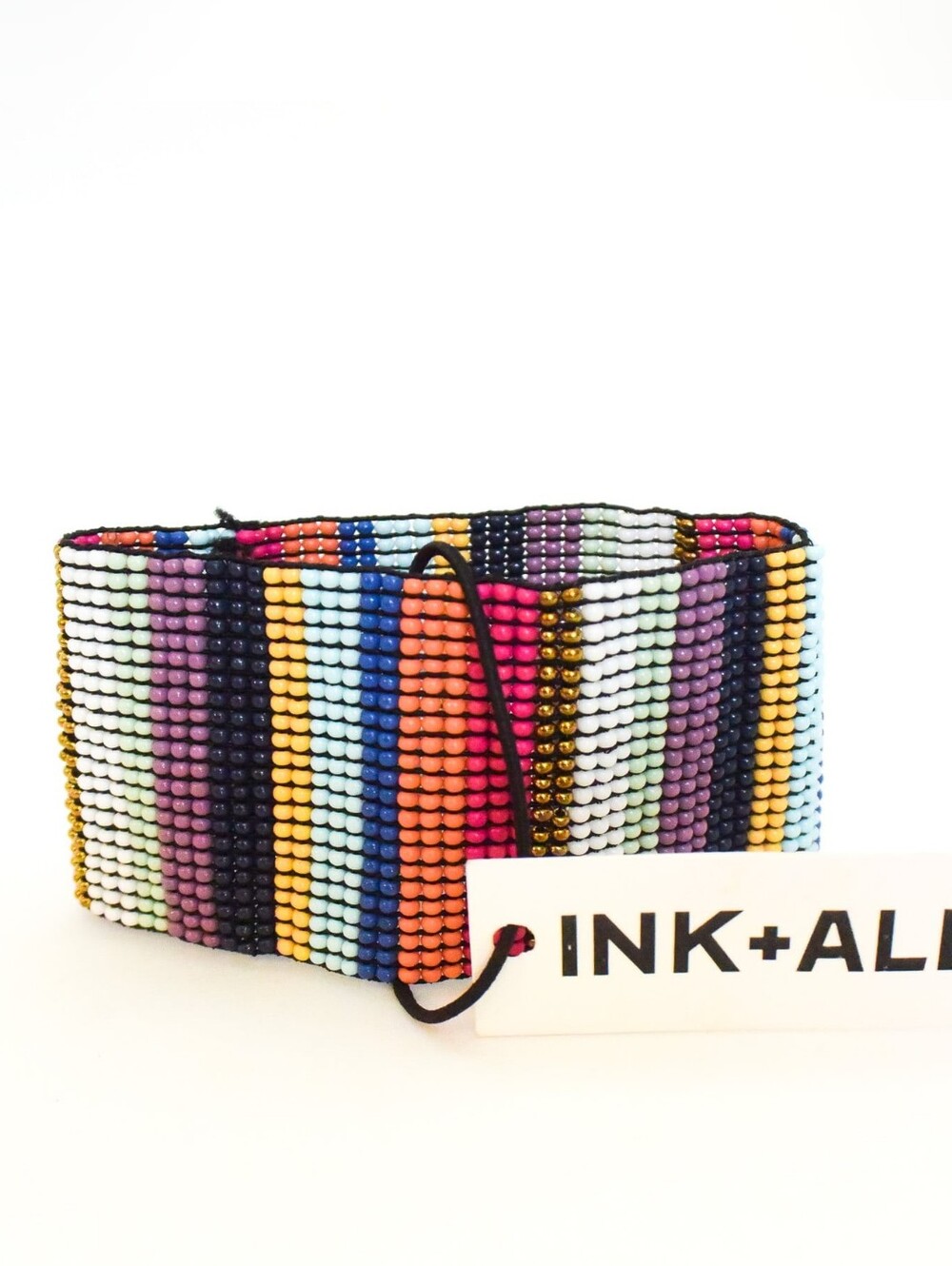 *Ink & Alloy* Multicolor Beaded Stretch Wide Boho Bracelet - NEW!